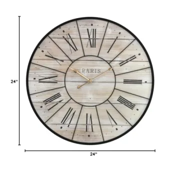 Sorbus Paris Large Wall Clock - Modern Decorative Timepiece