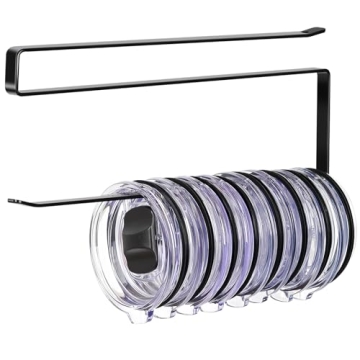 Tumbler Lid Organizer, Horizontal Tumbler Lid Storage Hook Up to 10 Lids, Space Saving Cup Lid Holde...