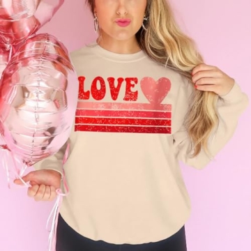 CM C&M WODRO Women Love Heart Sweatshirt for Valentine’s Day