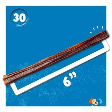 Jack&Pup Skinny Bully Sticks for Small Dogs - 6 Inch Natural Chews
