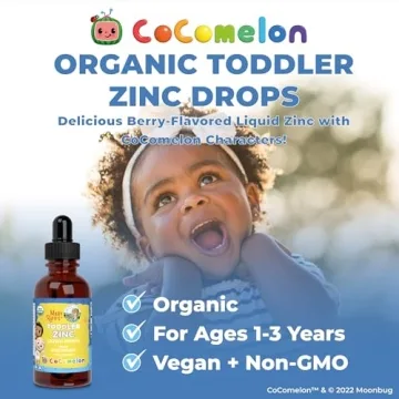 MaryRuth Organics Cocomelon Toddler Liquid Zinc | Sugar Free | USDA Organic | Kids Zinc Sulfate for Ages 1-3 | Immune Support Supplement for Children | Vegan | Non-GMO | Gluten Free | 1 Fl Oz