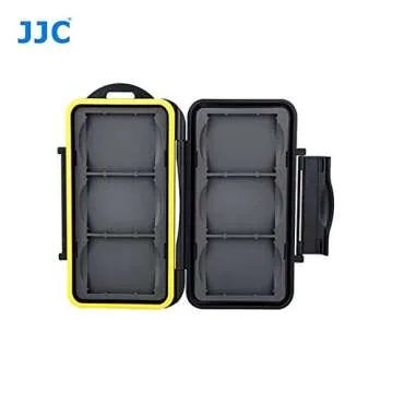 Water Resistant JJC MC-CF6 Memory Card Hard Case for 6 Pcs CF Cards with Lock