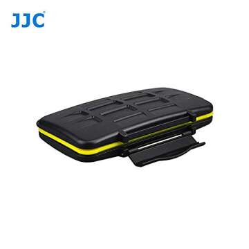 Water Resistant JJC MC-CF6 Memory Card Hard Case for 6 Pcs CF Cards with Lock
