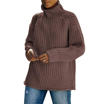 LILLUSORY Womens Trendy Soft Sweaters Turtle Neck Knitted Ribbed Fall Tops Dressy Casual Winter Outf...
