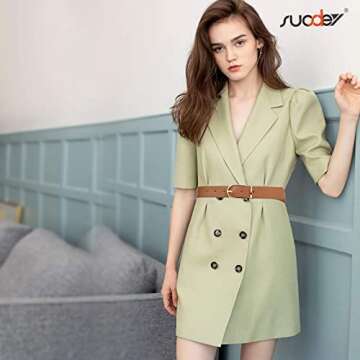 SUOSDEY 2 Pack Women’s Fashion Leather Belts - Stylish & Versatile