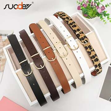SUOSDEY 2 Pack Women’s Fashion Leather Belts - Stylish & Versatile