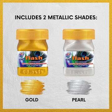 Flash Acrylic Paint Set | 25 Colors | 50 ml, 1.7 fl oz Each | High Pigment Strength | Non Fading | Indoor/Outdoor | Non Toxic | Multi-Surface Paint | Pro Artist, Hobby Painters & Kid