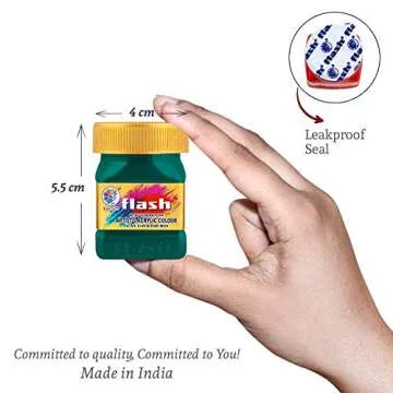 Flash Acrylic Paint Set | 25 Colors | 50 ml, 1.7 fl oz Each | High Pigment Strength | Non Fading | Indoor/Outdoor | Non Toxic | Multi-Surface Paint | Pro Artist, Hobby Painters & Kid