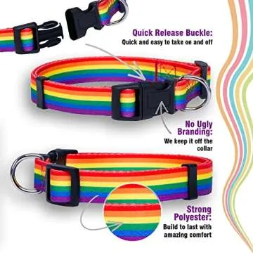 Native Pup Rainbow Flag Dog Collar for All Dogs