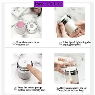 Furnido 3 Pack 0.5 oz Airless Pump Jars,Empty Acrylic Makeup Cosmetic Jar Containers with Press Pump,Refillable Airless Travel Lotion Jar With Lid for Thick Moisturizer,Skincare Cream,White