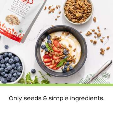 Top Seedz Certified Organic Gluten Free Vegan Maple Magic Roasted Seeds | 6-Pack | 6 Ounces | Made of Shelled Sunflower Seeds, Pumpkin Seeds, Maple Syrup, and Extra Virgin Olive Oil