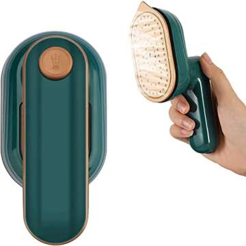 Professional Micro Steam Iron, Travel Iron Steamer for Clothes, Portable Handheld Irons for Dry & Wet Ironing, Mini Steam Iron Suitable for Home Travel Business Green