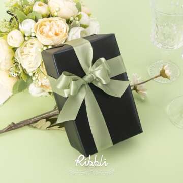 Ribbli Dusty Sage Satin Ribbon - Elegant Crafting Solution