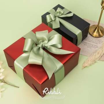 Ribbli Dusty Sage Satin Ribbon - Elegant Crafting Solution