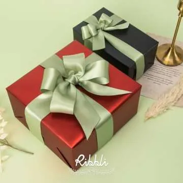 Ribbli Dusty Sage Satin Ribbon - Elegant Crafting Solution