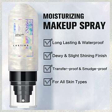 UCANBEMAKEUP Dewy Makeup Setting Spray Shimmer Glow Finish Hydrating Illuminating Finishing Spray fo...