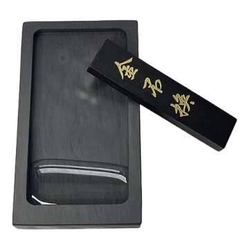 Easyou Chinese Calligraphy Natural Stone(Luowen Stone) She Ink Stone 5"