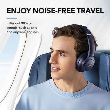Soundcore by Anker Q20i Hybrid Active Noise Cancelling Headphones, Wireless Over-Ear Bluetooth, 40H ...