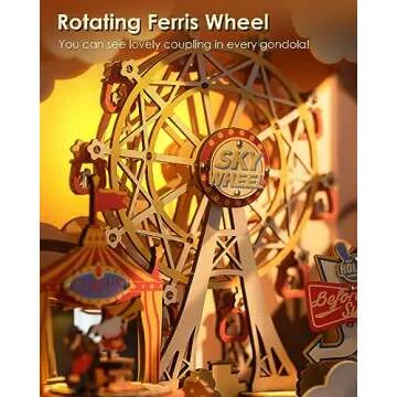 Rolife 3D Wooden Puzzle Book Nook Kit - Ferris Wheel Music Box