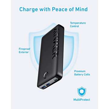 Anker Power Bank, 20,000mAh Portable Charger with USB-C Fast Charging, Works for iPhone 15/15 Plus/15 Pro/15 Pro Max, iPhone 14/13/12 Series, Samsung, iPad Pro, AirPods, Apple Watch, and More