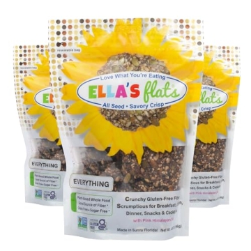 Nourishing ELLA’S FLATS® Everything All Seed Crisps – Vegan, Gluten Free, and Protein-Packed (3...