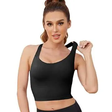 Strappy Workout Tops for Women with Removable Cups