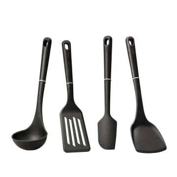 Meyer Tools and Gadgets Kitchen/Cooking Utensils Set, 4 Piece, Matte Black
