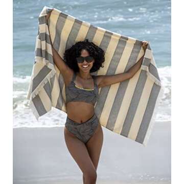 Black & White Brands Set of 4 Turkish Beach/Pool Towels. 100% Organic Turkish Cotton, Stylish and Portable XL Design.