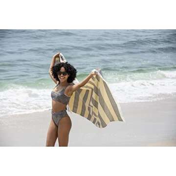 Black & White Brands Set of 4 Turkish Beach/Pool Towels. 100% Organic Turkish Cotton, Stylish and Portable XL Design.