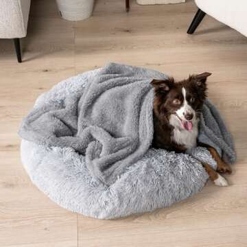PetAmi Fluffy Waterproof Dog Blanket for Small Medium Dogs, Soft Warm Pet Sherpa Throw Pee Proof Couch Cover, Reversible Cat Puppy Bed Blanket Sofa Protector, Plush Washable Pad (Light Grey, 29x40)
