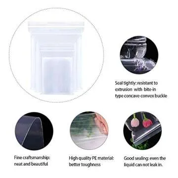 Small Plastic Bags for Jewelry 300pcs 3 Assorted Sizes Clear Zipper Baggies Jewelry Storage Bags 2 Mil for Beads Board Games Pill Travel 2.4 x 3.5/3.5 x 5/4 x 6 Inch (8 Sizes to Choose from)​
