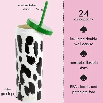 Kate Spade 24oz Leopard Print Insulated Tumbler