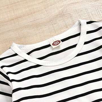 Toddler Baby Girls Kids Skirt Sets Long Sleeve Top + Ruffle Strap Suspender Dress Outfits Clothes