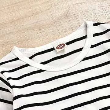 Toddler Baby Girls Kids Skirt Sets Long Sleeve Top + Ruffle Strap Suspender Dress Outfits Clothes