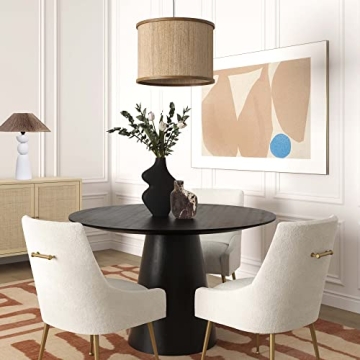 Tov Sahara Black Oak Round Dining Table for Stylish Gatherings