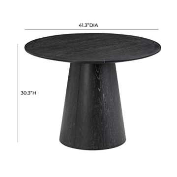 Tov Sahara Black Oak Round Dining Table for Stylish Gatherings