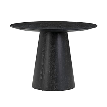 Tov Sahara Black Oak Round Dining Table for Stylish Gatherings