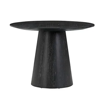 Tov Sahara Black Oak Round Dining Table for Stylish Gatherings