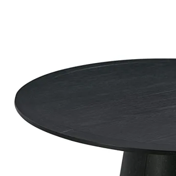 Tov Sahara Black Oak Round Dining Table for Stylish Gatherings