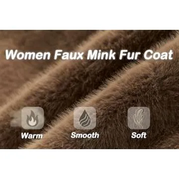 GRAN ORIENTE Faux Mink Fur Long Winter Warm Open Front Cardigan Coat Hooded,Fuzzy Loose Overcoat with Pockets (GK076 White XL)