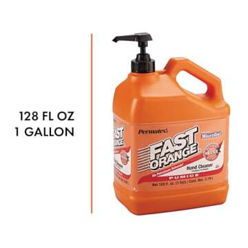 Permatex 25219 Fast Orange Pumice Lotion Hand Cleaners, Citrus, Bottle with Pump, 1 gal, 128 Fl Oz (Pack of 1)