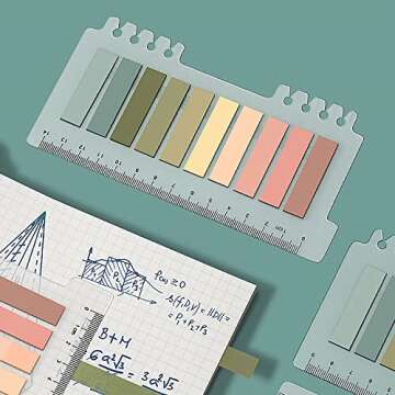 1200 Pcs Sticky Annotation Tabs Morandi Sticky Note Tabs Writable and Translucent Reminder Tabs with Ruler for Marking Page Notes Book Files