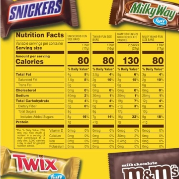 SNICKERS, M&M'S, MILKY WAY & TWIX Fun Size Chocolate Variety Pack 75 Ct