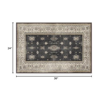 Ruggable Washable Area Rug, Verena Dark Wood - Elegant & Cozy