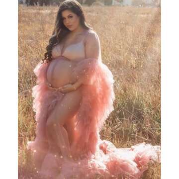 Elegant Tulle Maternity Dress for Photoshoot