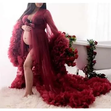 Elegant Tulle Maternity Dress for Photoshoot