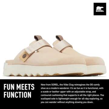 Sorel Women's Viibe Clog Slip-Ons - Nova Sand, Midnight Cocoa - Size 8
