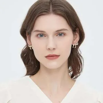 Bijiafu Gold Silver Bow Earrings For Women Ribbon Stud Statement Jewelry