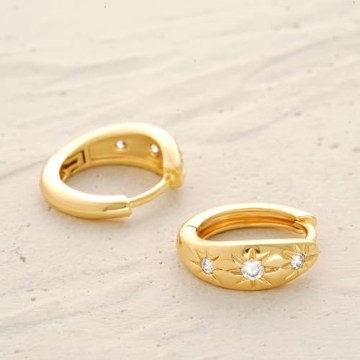 MYEARS Starburst Gold Huggie Earrings for Everyday Elegance