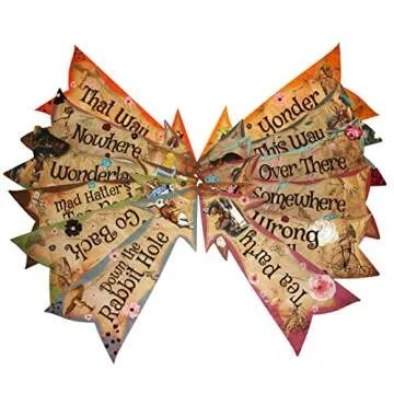Vintage Style Alice in Wonderland Arrow Signs - Party Props Pack of 12